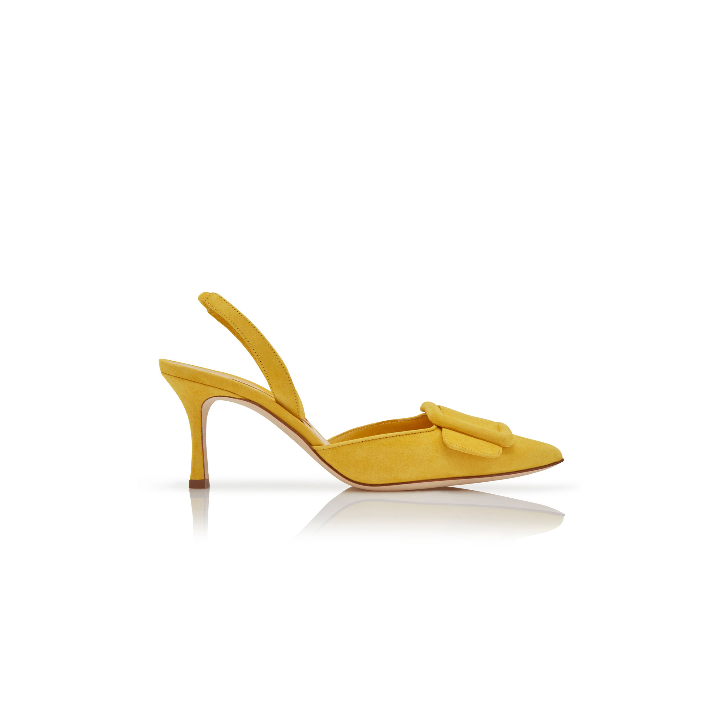 man010 B1ahn*k may*li yellow suede slingback pumps 219-0182-0059